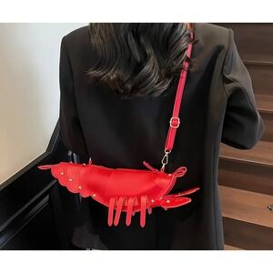 Novelty‎ Lobster Bag, Fun Quirky Crossbody Bag, Red Lobster Purse, Cawfish Purse